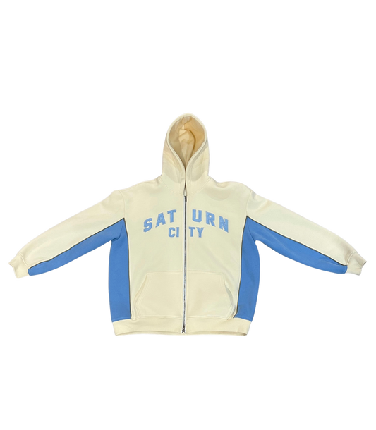 OG ZIP-UP HOODIE CREAM/BLUE